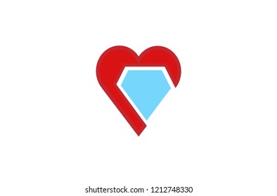 creative heart diamond logo vector design illustration