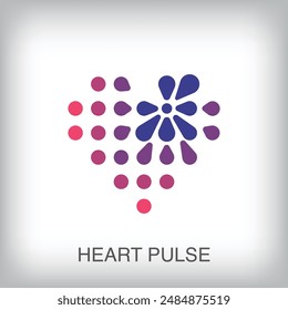 Creativo corazón de punta de logotipo moderno. Transiciones de color únicas. Plantilla de logo de salud, medicina y vida. Vector