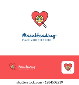 Creative Heart Logo Design. Flat color Logo place for Tagline. Vector Illustration