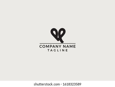Creative Heart Logo Icon Minimal Unique Design with Black and White Color in Vector Editable File.