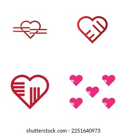 creative heart logo and symbol design vector template