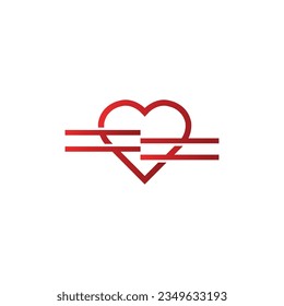 logotipo de corazón creativo y plantilla vectorial de diseño de símbolos