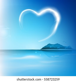 Creative Heart on the sky for Valentine's Day Celebration.