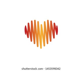 Creative Heart Pulse Logo Design Vector Symbol Illustration