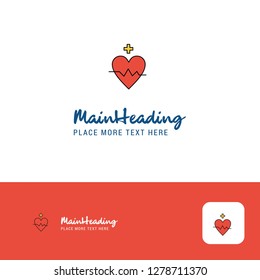 Creative Heart rate Logo Design. Flat color Logo place for Tagline. Vector Illustration