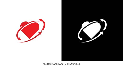 Creative Heart Rotation Logo. Recycle Circulation Arrow Sign, Reusable Ecological Preservation. Health Care Logo Icon Symbol Vector Design Template.	