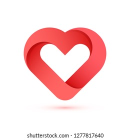 Creative heart shape illustration on white background for valentine's day.