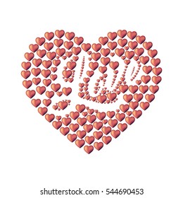 Creative Heart with Stylish Text Love, Elegant Greeting Card design for Happy Valentine's Day Celebration.