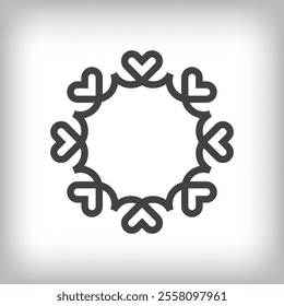 Creative heart team logo design. It has a linear design and flat style. vector flat style. suitable for company