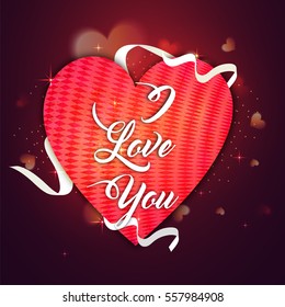 Creative Heart with Text I Love You for Happy Valentine's Day Celebration.