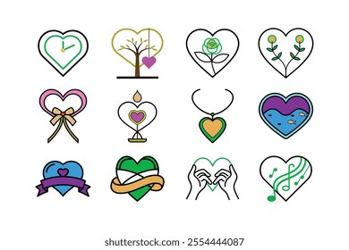 Creative Heart Themed Icon Designs for Every Occasion