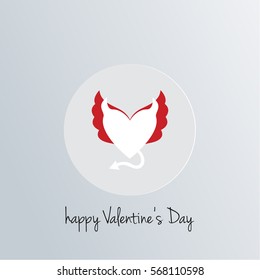 Creative Heart wings Happy Valentine day card design