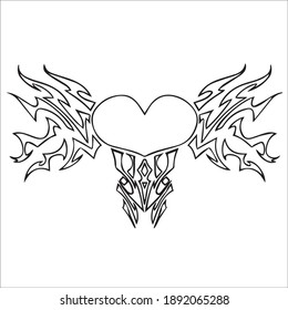 creative heart with wings vector