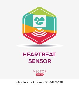 Creative (Heartbeat Sensor) Icon ,Vector sign.