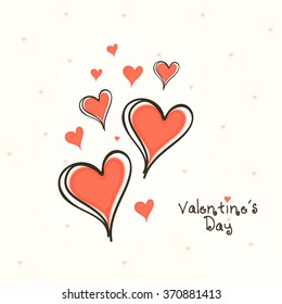 Creative hearts decorated beautiful greeting card design for Happy Valentine's Day celebration.