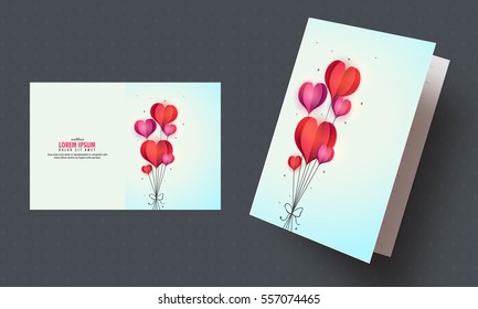 Creative hearts decorated, Greeting Card or Invitation Card design for Valentine's Day celebration.