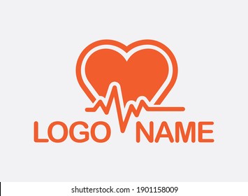 Creativos Corazones con el concepto de logotipo de Line Graph adecuado para clínica, logotipo de hospital, impresión, digital, icono, aplicaciones y otros fines