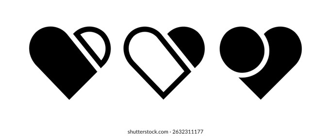 Creative Hearts Minimal Simple Modern Love Letter Logo Design