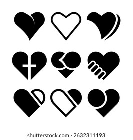 Creative Hearts Minimal Simple Modern Love Letter Logo Design