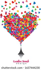 Creative Hearts tree colorful design with White background