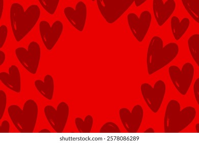 Creative heart-themed design celebrating Valentine's Day in bold colors. Place for a text.