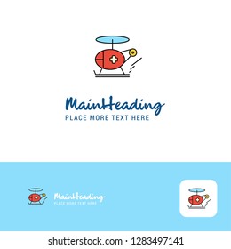 Creative Helicopter ambulance  Logo Design. Flat color Logo place for Tagline. Vector Illustration