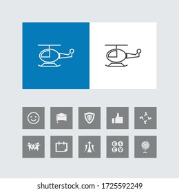 Icono de línea de helicóptero creativo con iconos bonitos. 