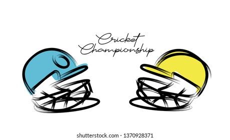 Creative helmet for Cricket Championship concept, Vector Illustration.
