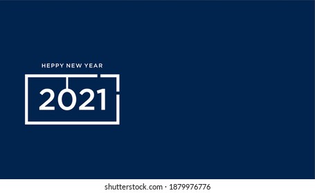 creative heppy new year in white and blue background