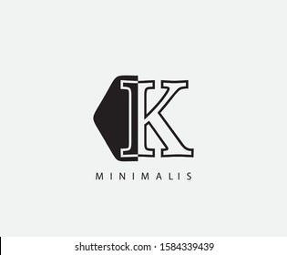 Creative Hexa K Letter Logo Icon , Geometric Concept Design