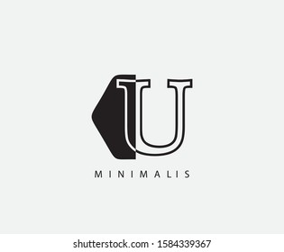 Creative Hexa U Letter Logo Icon , Geometric Concept Design