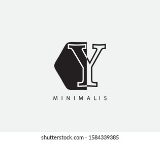 Creative Hexa Y Letter Logo Icon , Geometric Concept Design