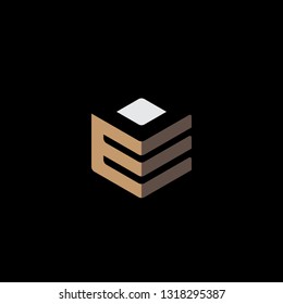 creative hexagon ED letter logo vector illustration