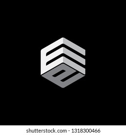 creative hexagon EE initial logo vector