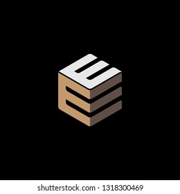 creative hexagon EE initial logo vector