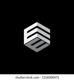 creative hexagon EE initial logo vector