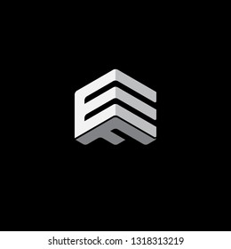 creative hexagon EF Initial clever logo vector