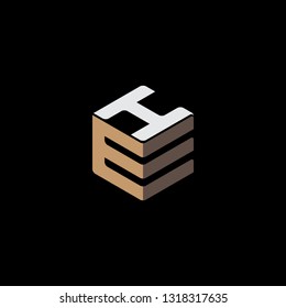 creative hexagon EH initial name logo vector