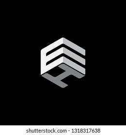 creative hexagon EH initial name logo vector