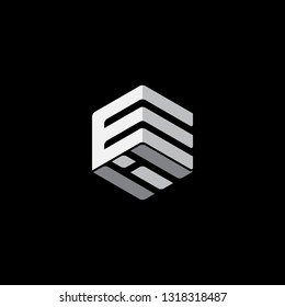 creative hexagon EI logo vector