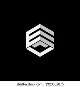creative hexagon EL initial logo Illustration