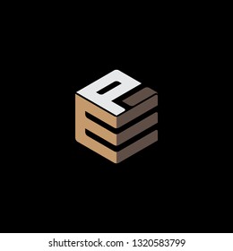 creative hexagon EP initial letter clean logo vector