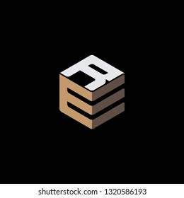 creative hexagon ER initial logo design vector