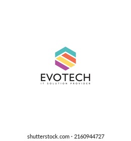 creative hexagon ET initial name logo vector