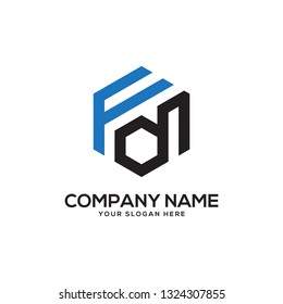 creative hexagon FD initial letter logo vector,It is good for your business company, corporate