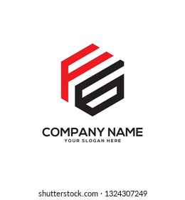 creative hexagon FG initial Letter logo Vector