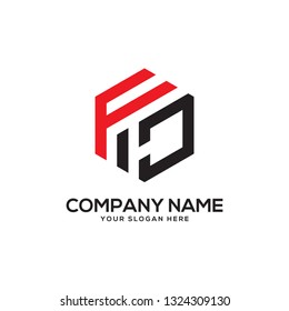 creative hexagon FJ initial letter logo vector,It is good for your business company, corporate