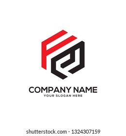 creative hexagon FM initial letter logo vector,It is good for your business company, corporate