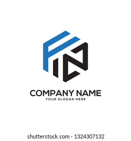 creative hexagon Fn initial letter logo vector,It is good for your business company, corporate