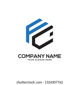 creative hexagon FN initial letter logo vector,It is good for your business company, 